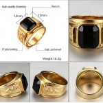 Titanium Mens Golden Ring