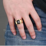 Titanium Mens Golden Ring