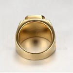 Titanium Mens Golden Ring