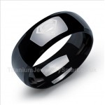 Titanium Mens Black Ring