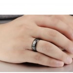 Titanium Mens Black Ring