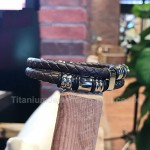 Leather Retro Mens Weave Bracelet