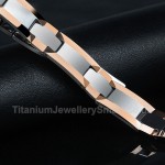 Titanium Unisex Rose Gold Bracelet