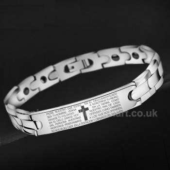 Titanium Black Cross Unisex Bracelet