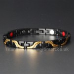 Titanium Retro Mens Cross Golden Bracelet