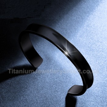 Titanium Mens Black Bracelet