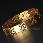 Titanium Mens Golden Bracelet