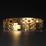 Titanium Mens Golden Bracelet