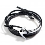 Titanium,Leather Unisex Anchor Bracelet
