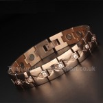 Titanium Rose Golden Bracelet with Rhinestones