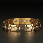 Titanium Rose Golden Bracelet with Rhinestones