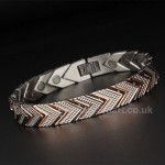 Titanium Rose Gold Mens Bracelet