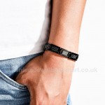 Titanium Black Mens Carbon Fiber Bracelet