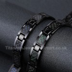 Titanium Black Mens Carbon Fiber Bracelet