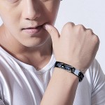 Titanium Black Mens Carbon Fiber Bracelet