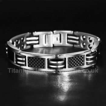 Titanium Mens Black Bracelet