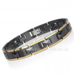 Titanium,Ceramic Mens Black Bracelet