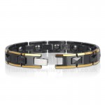 Titanium,Ceramic Mens Black Bracelet