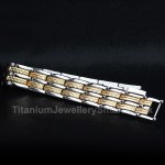 Titanium Mens Golden Bracelet