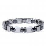 Titanium,Ceramic Mens Black Bracelet