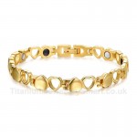 Titanium Womens Heart-shaped Golden Bracelet