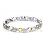 Titanium Womens Heart-shaped Golden Bracelet