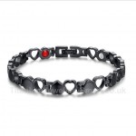 Titanium Womens Heart-shaped Golden Bracelet