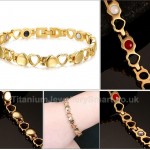 Titanium Womens Heart-shaped Golden Bracelet