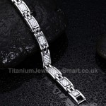 Titanium Retro Mens Carbon Fiber Bracelet