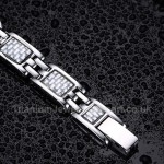 Titanium Retro Mens Carbon Fiber Bracelet