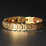 Titanium Mens Golden Bracelet