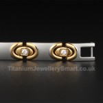 Titanium Womens Bracelet with Rhinestones