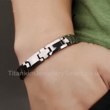 Titanium Mens Cross Bracelet