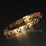 Titanium Mens Golden Bracelet