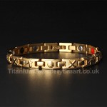 Titanium Mens Golden Bracelet