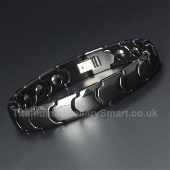 Titanium,Ceramic Mens Black Bracelet