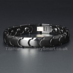 Titanium,Ceramic Mens Black Bracelet