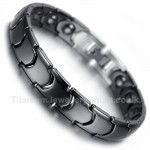 Titanium,Ceramic Mens Black Bracelet