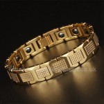 Titanium Mens Golden Bracelet