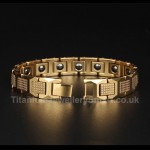 Titanium Mens Golden Bracelet