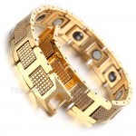 Titanium Mens Golden Bracelet