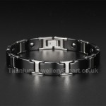 Titanium,Ceramic Mens Black Bracelet