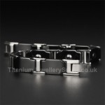 Titanium,Ceramic Mens Black Bracelet