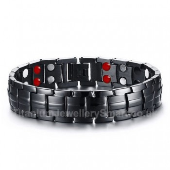 Titanium Mens Black Bracelet