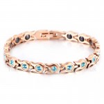 Titanium Womens Rose Gold Bracelet with Rhinestones