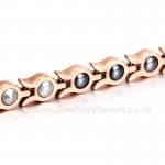 Titanium Womens Rose Gold Bracelet with Rhinestones