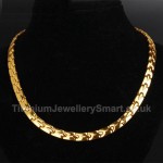 Titanium Golden Mens Necklace