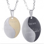 Titanium Couple's Pendant with Free Chain (One Pair)