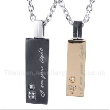 Titanium Love Couple's Pendant with Free Chain (One Pair)