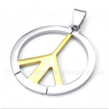 Titanium Peace Sign Pendant with Free Chain